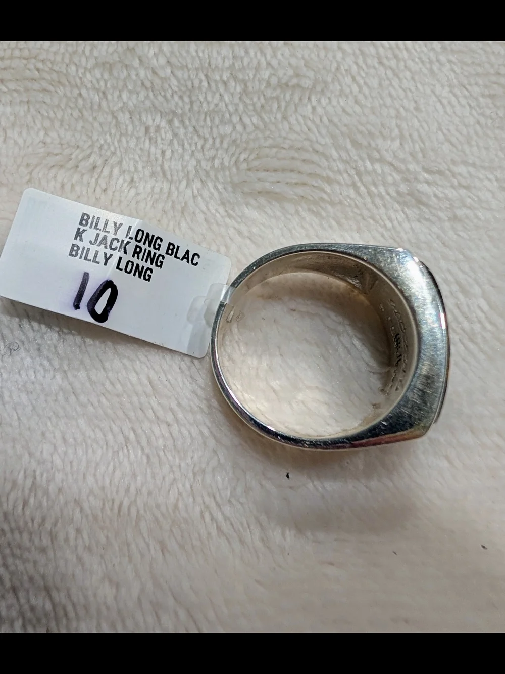 Sterling Silver Men’s Rectangle Blackjack Turquoise Inlay Ring